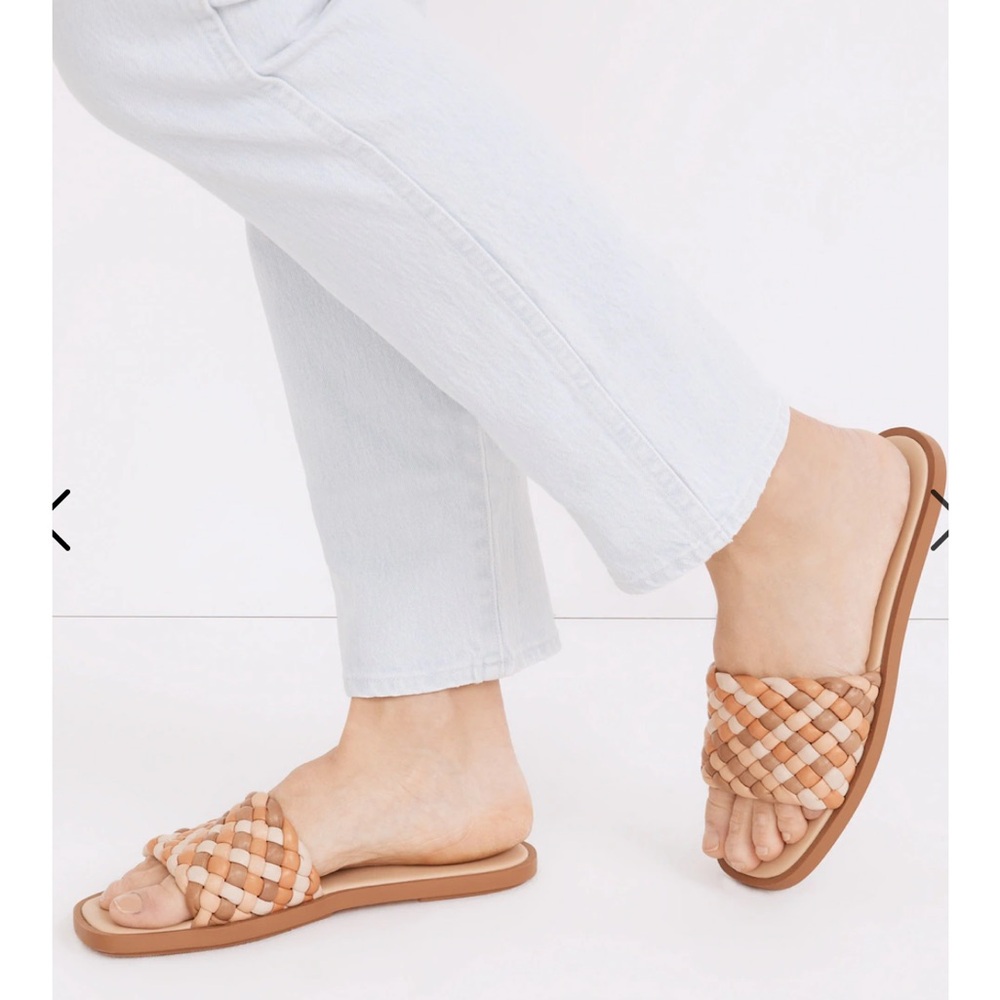 Madewell The Suzi Slide Sandal in Multi Woven Leather
